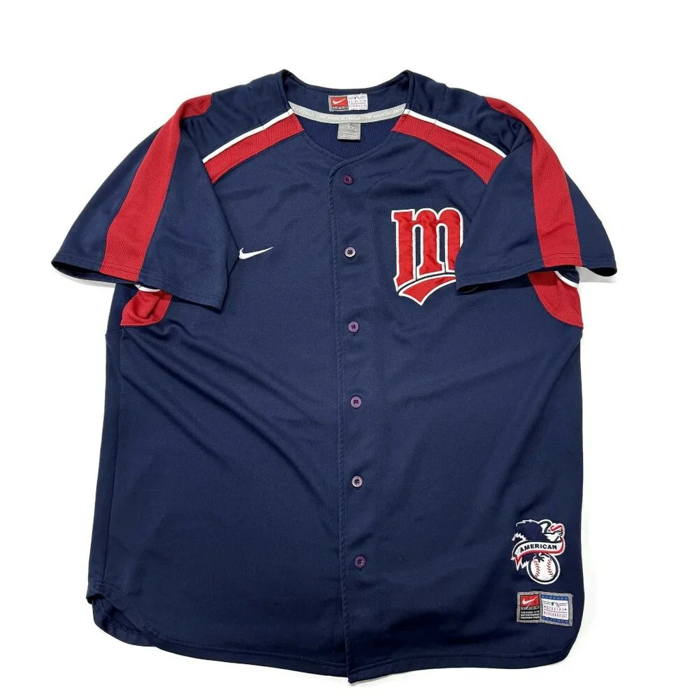 Nike Minnesota Twins Jersey Mens XXL Blue Vintage‎ 90s Stitched Baseball MLB